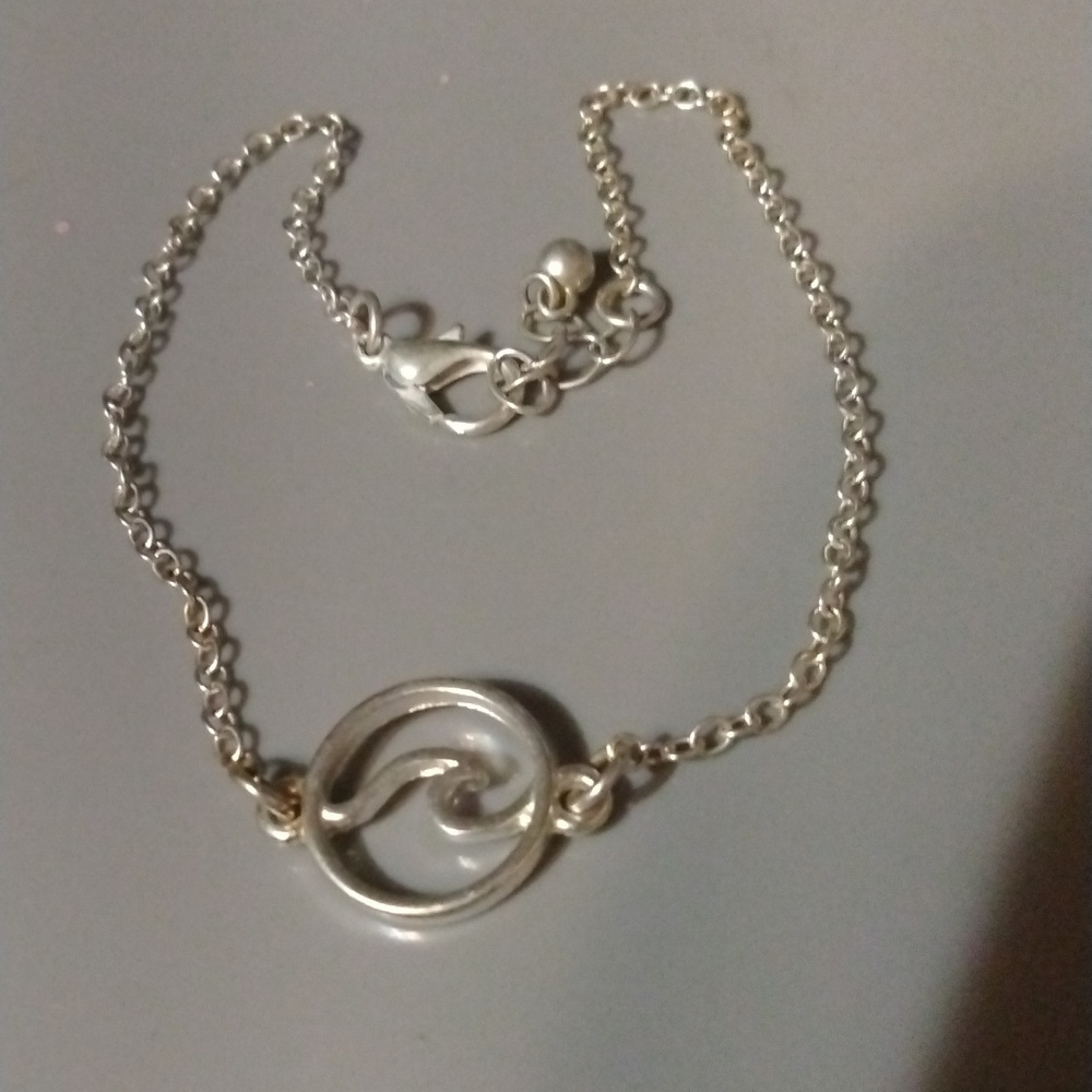 Wave ankle bracelet silver tone (sku 912)